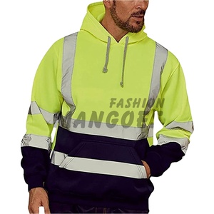 เสื้อฮู้ดฟลีซแบบปรับแต่งได้ พร้อมแถบสะท้อนแสง ซิปด้านหน้า กระเป๋าเสื้อแบบมีซิป มาตรฐาน ANSI Class 1 กันน้ำ แฟชั่น MANGOES ขายส่ง - Product Image 1