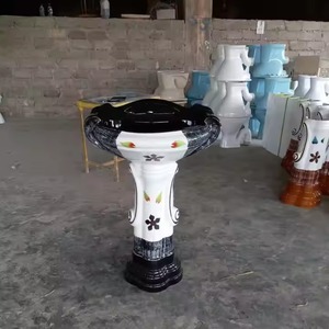 Céramique Sanitaire Luxe Salle De Bains Designer Bol Rond Grand Piédestal Sterling Lavabo Piédestal Évier Prix - Product Image 2