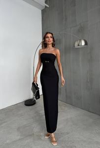Vestido Elegante de Noche Estilo Bodycon sin Mangas con Aberturas y Adornos de Pedrería, de Alta Costura para Fiesta Informal - Product Image 2