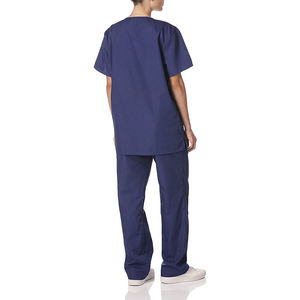 Conjunto de Uniforme Médico Unisex Clásico con Cuello en V, Uniforme de Enfermera de Hospital, Ropa de Trabajo para Doctor, Mezcla de Algodón, Tela Tejida con Detección de Agujas - Product Image 6