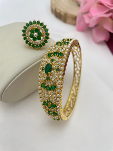 Combo de pulsera y anillo de perlas para mujer y niña, pulsera y anillo de alta calidad para fiesta, ideal para ropa informal y formal - Product Image 6