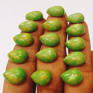 Turquesa Verde Natural en Forma de Pera, Cabujón, Piedras Preciosas Sueltas, Lote de Piedras Preciosas Sueltas para Joyería, Verde Natural - Product Image 1