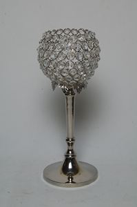 Ensemble de 3 bougeoirs à thé dorés, décoration de table pour mariage, dîner, fête, fournisseur de bougeoirs votifs en métal par l'Inde - Product Image 6