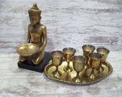 Vintage Brass Wine Goblet Engraved Handmade Chalice Metal Drinking Cup Antique Style Barware Wedding Gift Classic <b>Drinkware</b> - Product Image 3