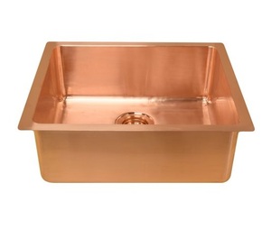 Évier de cuisine en cuivre rustique évier en cuivre à Double paroi évier rectangulaire en cuivre - Product Image 5