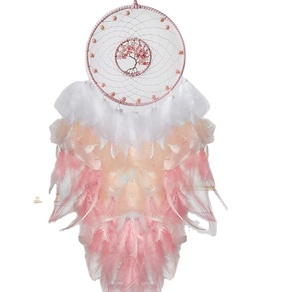 Atrapasueños rosa para niñas, árbol de la vida hecho a mano, ratán, dormitorio, atrapasueños bohemio, regalo para el día de la madre - Product Image 1