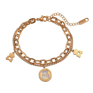 Pulseras y Brazaletes de Moda de Acero Inoxidable 316L que No se Deslustran, Chapados en Oro PVD de 14k y 18k, Joyería para Bebés y Niñas - Product Image 6