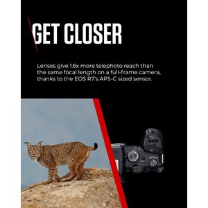 32.5 MP Mirrorless R7 RF-S 18-150mm Lens Body APS-C CMOS Sensor Dual Pixel AF II In-<b>Camera</b> Compositing LCD Touchscreen HD - Product Image 3