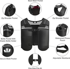 Marathon Runner Lightweight Breathable Mesh Vest with Bottle Holder Reflective <b>Running</b> Backpack Vest - Product Image 6