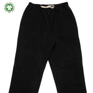 Women Organic Cotton Heavyweight Fleece Sweatpants - <b>Black</b>, 9 oz <b>Fabric</b>, Plush and Warm, Relaxed Fit with Stretch Waistband - Product Image 2