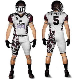 Ensembles d'uniformes de football américain personnalisés de haute qualité pour adultes, vente en gros, manches courtes respirantes, grandes tailles, anti-humidité, anti-UV - Product Image 3