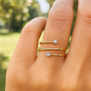 Bague spirale tendance pour femme en or massif 14K/18K avec diamant de laboratoire, design à trois tours, cadeau d'anniversaire - Product Image 3
