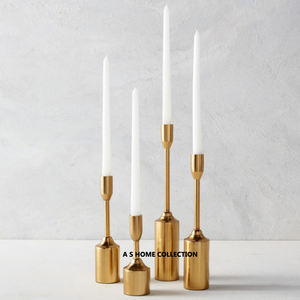 Adorno de vela único de hormigón chapado en oro de 4 piezas de estilo europeo para uso doméstico portavelas - Product Image 1