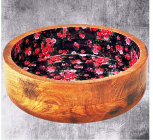 Marque de luxe 2024 nouveau Design bol de service en bois rond 850 ml produit de fête de vente chaude de l'Inde - Product Image 6