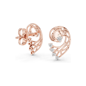 Élégantes boucles d'oreilles en diamant de laboratoire 18 carats pour femmes, clarté VVS-VS EF, options or rose, jaune, blanc et moissanite, 0,12 CT CVD - Product Image 4