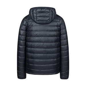 Chaqueta acolchada negra ligera para hombre Chaqueta acolchada de lona con capucha aislada resistente al agua con cuello levantado empacable - Product Image 4