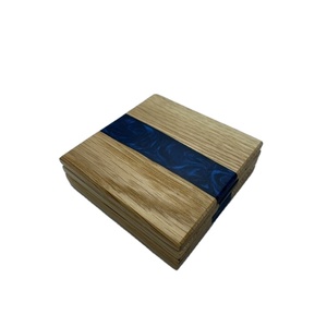 Sous-verre en bois naturel et résine, décoration de table, sous-verre pour boisson, plateau en résine, sous-verre en résine pour tasse - Product Image 1