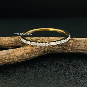 14K ชุดไมโครปูทองแข็งแหวนเพชรธรรมชาติแหวนแหวนเพชรนิรันดร์เครื่องประดับที่ดี - Product Image 3