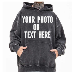 Men's Fleece Full-Zip Acid Wash Hoodie <b>Sweatshirt</b> <b>Vintage</b> Oversized Casual Suede Fall Jacket Hooded Streetwear - Product Image 6