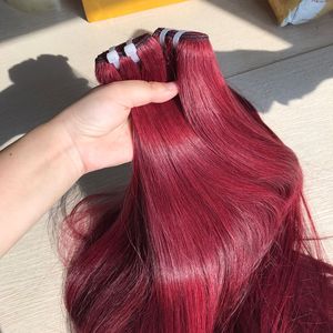 Extensions de cheveux humains 100% vietnamiennes de qualité supérieure, couleur vin rouge, prix de gros, qualité supérieure - Product Image 3