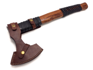 Venta al por mayor pedidos a granel personalizados OEM ODM servicio Damasco acero grado Industrial Tomahawk hacha mango de madera DIY Camping corte - Product Image 6