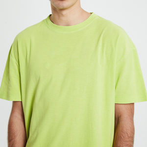 Camiseta de gran tamaño con cuello redondo de algodón 100% para hombre, ropa de calle estampada de alta calidad holgada, estilo de hombro caído con estampado Digital en blanco - Product Image 4