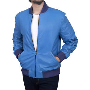 Chaqueta de cuero de manga larga ajustada de calle para hombre, cuello levantado, lona de invierno, precio razonable, novedad, frontal de servicio OEM - Product Image 4
