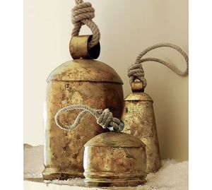 Farmhouse Metal Jingle Bells New Design Small Antique Patina Brass Christmas <b>Tree</b> Decoration with Hanging Rope Bells - Product Image 5