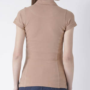 เสื้อโปโลสำหรับผู้หญิงขนาดพลัสไซส์น้ำหนักเบาพิมพ์โลโก้แบบระบายอากาศลายสีพื้นสไตล์ลำลองย้อมสีธรรมดา - Product Image 4