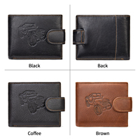 Dompet Kulit Asli Anti-RFID Desain Prancis Kustom Nama Merek Ukiran Logo Merek Produk OEM FD0000310