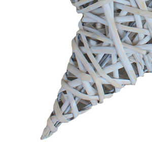 Decoración navideña de estrella completa de mimbre blanco lavado - Product Image 1