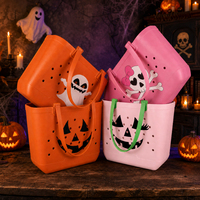 Sac fourre-tout de plage en EVA personnalisé pour Halloween, motif fantôme, citrouille, nœud et crâne, imperméable, sac de piscine, sac à bonbons pour la fête d'Halloween, vente en gros