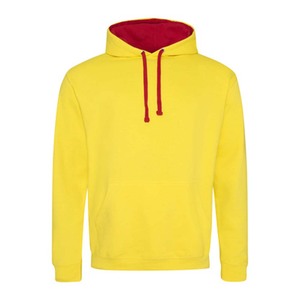 Noir Rouge En Gros Varsity À Capuche Contraste Pull Hiver Plus La Taille Sweats - Product Image 4