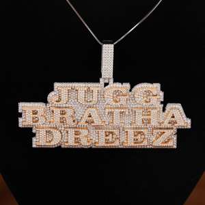 Colgante de diamante de moissanita VVS de corte redondo, colgante de joyería de hip-hop, regalo de boda para hombres, Plata de Ley 925 - Product Image 4