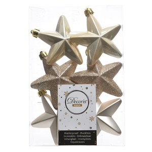 Amicasa Stars (6pcs) <b>Plastic</b> Pearl 9027866 Christmas Ball & <b>Tree</b> Ornaments - Product Image 2
