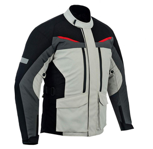 Veste de moto pour hommes fabriquée avec une veste en cuir véritable Vêtements de sport en maille Biker Riding Cordura Jacket avec protection blindée - Product Image 3
