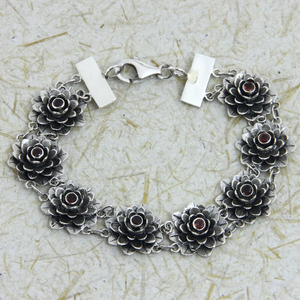 Venta al por mayor precio a granel hecho a mano granate flor enlace pulsera India moda cristiana joyería para mujeres regalos para ella y esposa - Product Image 2