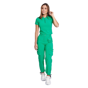 Pantalones Médicos de Trabajo con Bolsillos Tipo Cargo, Cierre de Cremallera, Diseño Elástico de Sarga, Uniformes de Hospital Unisex, Pantalones de Enfermería de Lona - Product Image 2