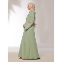 Abaya islamique pour femmes, décontractée, respirante, longue, ample, en polyester, unie, brodée, à manches longues, pour adultes, conçue sur mesure