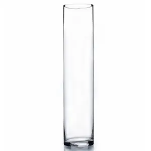 Vase de sol en verre transparent à grand cylindre pour la maison/décoration Vases en cristal pour Vase à fleurs ensemble 3/Vases fins en verre comme pièce maîtresse ronde