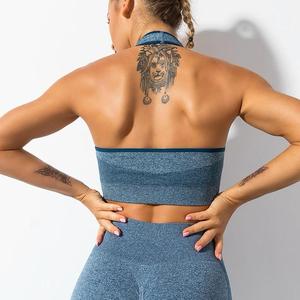Soutien-gorge de sport imprimé personnalisé à haute élasticité pour Fitness Running Qualité OEM Service Sans couture et Doublure en spandex grande taille - Product Image 6