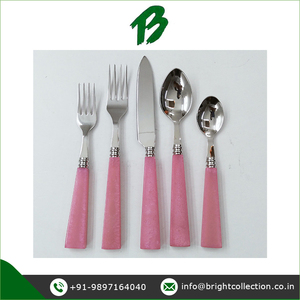 Prix du marché raisonnable approvisionnement en gros en acier inoxydable manche rose 5 pièces couteau cuillère et fourchette ensemble de couverts de l'Inde - Product Image 2