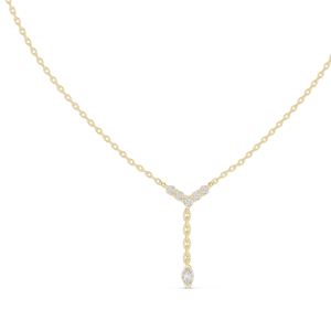 0.31 CT Lab-Created VVS-VS EF Diamond <b>Necklace</b> Y-Shape Pendant 18KT, 14KT, Rose, Yellow, White Gold - Product Image 2