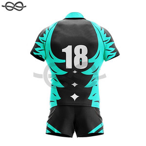 Uniforme de rugby sportif en polyester à sublimation complète nouveau style de maillot avec short pour équipes de rugby - Product Image 4