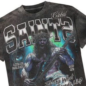 Camisetas de Hombre Extra Grandes de Estilo Urbano, Lavadas al Ácido, Personalizadas con DTG, 200g, Ajuste Holgado, Parte Inferior Desgastada, 100% Algodón - Product Image 5