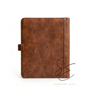 Porte-documents A4 en cuir véritable vintage avec fermeture à bouton-pression, organiseur professionnel, porte-fichiers, cadeaux d'entreprise - Product Image 4