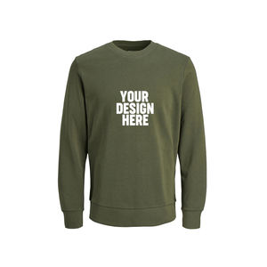 Men's Custom Logo Crew Neck Sweatshirts Wholesale Plain <b>Jumpers</b> Hoodies Winter Woven <b>Pullovers</b> Solid Men's Custom Sweatshirt - Product Image 1