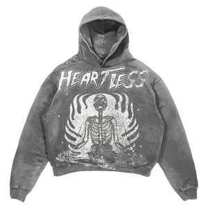 Ropa de calle personalizada Hip Hop 100 algodón peso pesado 3D estampado Sudadera con capucha pulóver 3D Puff estampado sudaderas con capucha para hombres - Product Image 6