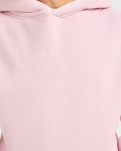 เสื้อฮู้ดดี้แขนยาวผ้าฝ้าย 100% สีชมพูพื้น น้ำหนัก 400 กรัม ทรงหลวม ไหล่ตก สไตล์โอเวอร์ไซส์ สำหรับผู้หญิง คอลเลคชั่นใหม่ ฤดูหนาว รับผลิตแบรนด์ส่วนตัว - Product Image 3