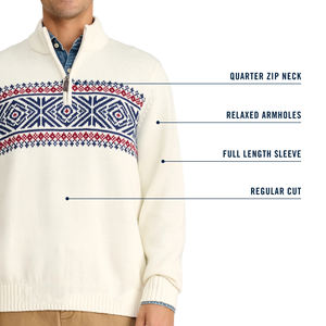 Suéter Casual Unisex de Otoño con Logotipo Personalizado, OEM, Patrón Geométrico, Tejido de Nailon/Acrílico, Manga Larga, Cuello Redondo, con Botones - Product Image 4